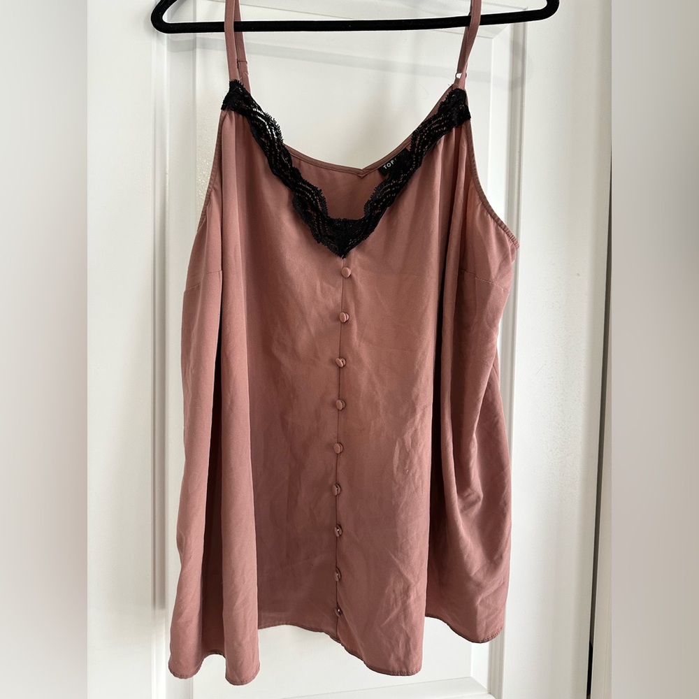 Torrid Mauve Top with Black Lace Detail